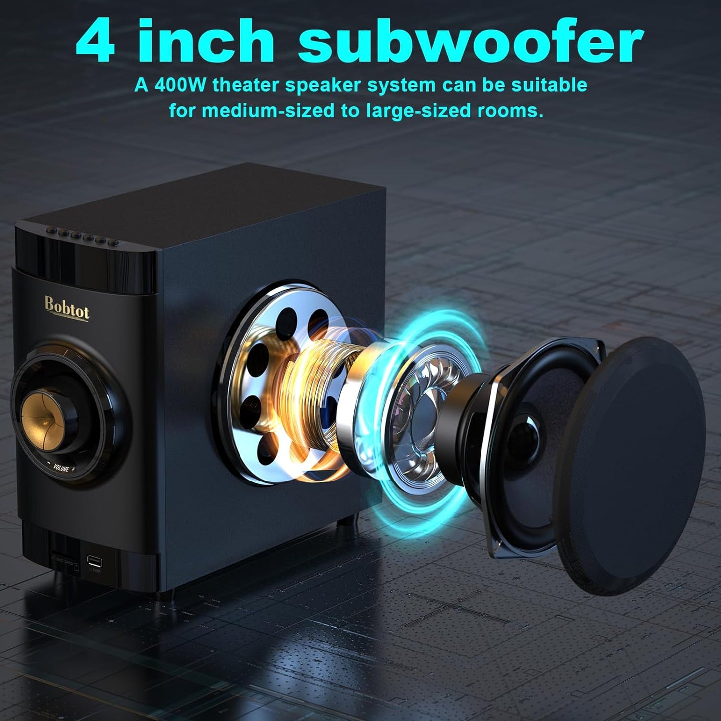 Surround Sound Systems 5.1 Home Theater System Speakers for TV Subwoofer with HDMI ARC Optical Bluetooth Input Stereo Home Audio Wired Speakers System for 4K TV Ultra HD AV DVD FM Radio USB